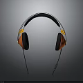 Modern Over Ear Headphones With Orange And Black Design And Yellow Accents