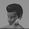 Detailed Human Head 3D Model With Facial Organs And Black Short Hair