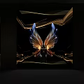 Samsung Storefront Display With W23 5G Smartphone And Modern Black Gold Design