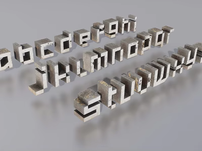 Alphabet Letter Shaped Decorative Ornament Set for Modern Home Desktop Decoration 3d model