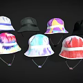 Seven Colorful Fisherman Hats With Gradient And Tie Dye Patterns