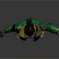 Detailed 3D Character With Green Jacket Red Scarf Black Pants And White Shoes