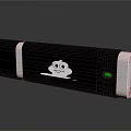 Sleek Black Portable Power Bank for Laptop Charging with Cartoon Character Green Indicator and White Handle