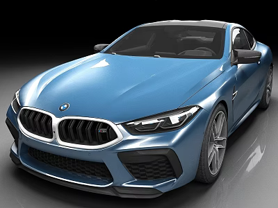 Blue BMW Sports Car With Modern Front Design And Alloy Wheels 3d model