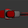 Red Long Handled Tool With Black Grip And Metallic Shaft Design