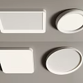 Modern White Ceiling Lights Featuring Square and Round Minimalist Design for Interior Use 3d model