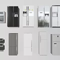 Various Styles of Refrigerators and Freezers in Black White Silver Color Designs