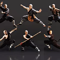 2D costume figure Shaolin monk Shaolin kungfu Shaolin monk costume man 3d model