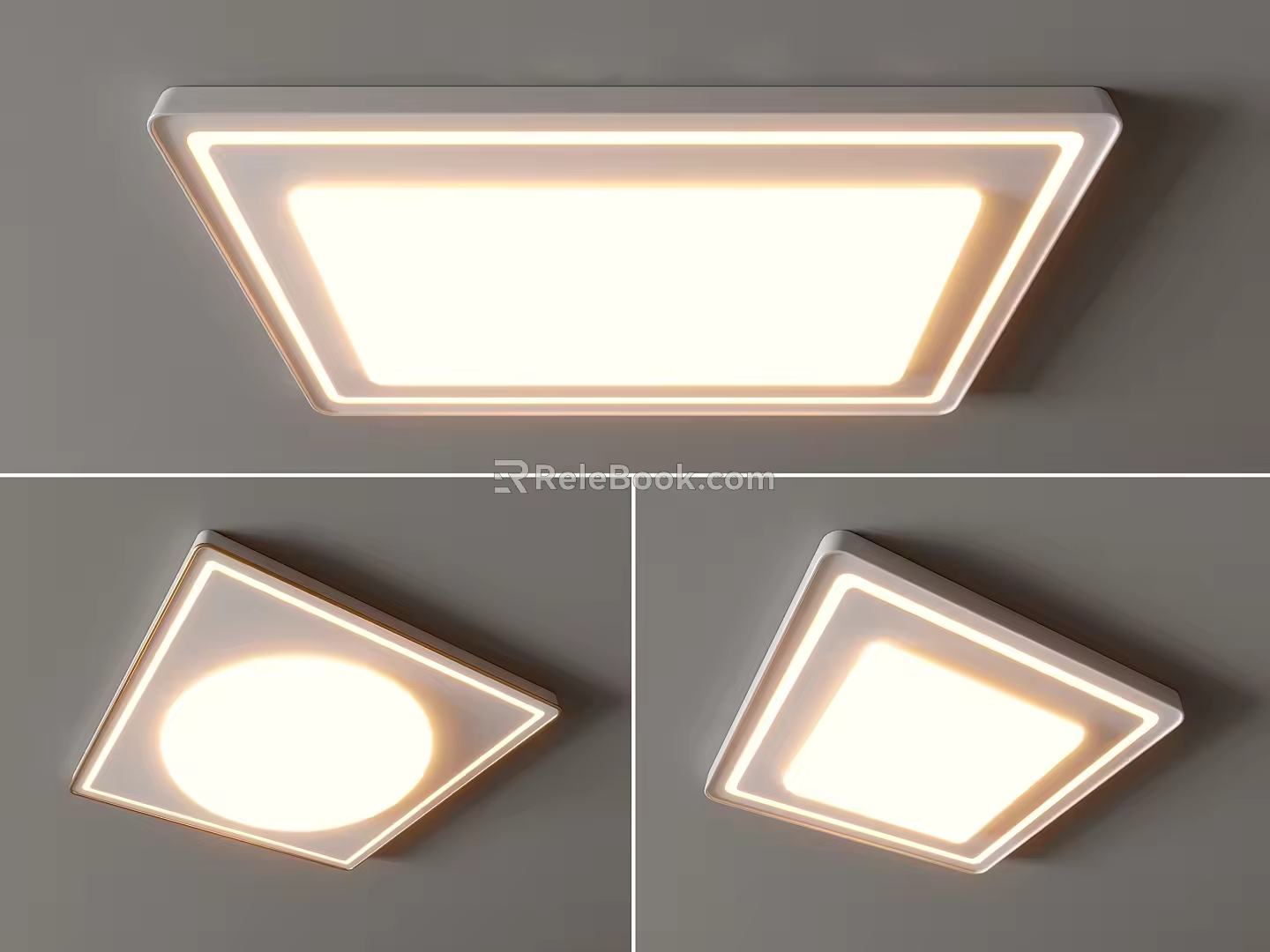 Ceiling lamp square ceiling lamp round geometric combination bedroom living room children's room simple ceiling lamp 3d model