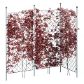 Lush Green Vines Covering Metal Grid Trellis for Garden Screening