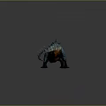 Spiked Creature Character In Walking Stance With Teal And Orange Scales 3D Render