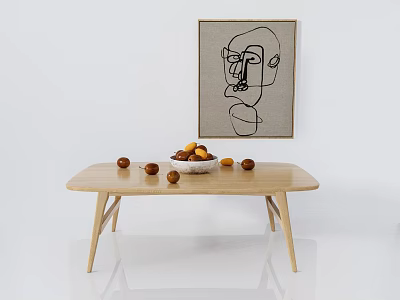 Japanese Style Coffee Table Solid Wood Coffee Table 3d model