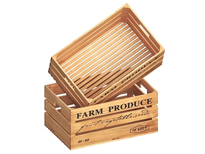 Wooden Crates For Farm Produce With Jacinto Valley Label And Stacked Design 3d model