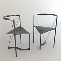 Modern Single Chair Interior Design With Black Frame Transparent Seat And Geometric Lines