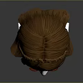 Realistic Human Head Model Featuring Brown Braided Hair And Red Lined Eyes