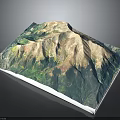 Mountain Terrain Showcase In 3D Book With Lush Green Vegetation And Rocky Brown Peaks