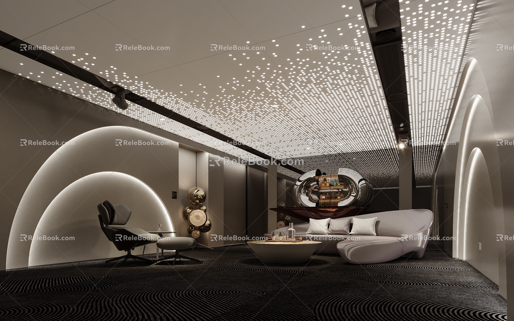 Light Luxury AV Room 3d model