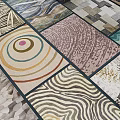 Square Carpet With Various Mixed Patterns And Textured Designs For Home Decor 3d model