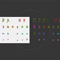 Medical Devices With Colorful Cards Featuring Various Symbols And Text Elements