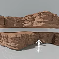 Rock and Wood Structures with Natural Textures and Human Scale Model 3d model