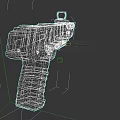 Futuristic White Sci Fi Weapon With Digital Display 23 And Patterned Grip 3d model