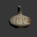 Artistic Ancient Pottery Jug Featuring Intricate Sculpture Carving And Painted Patterns