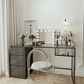 Modern Dressing Table Makeup Stool Combination 3d model