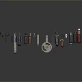 Different Types Of Modern Tactical Weapons With Colorful Designs And Features