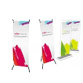 Colorful Display Shelves With White Frames And Vibrant Abstract Patterns