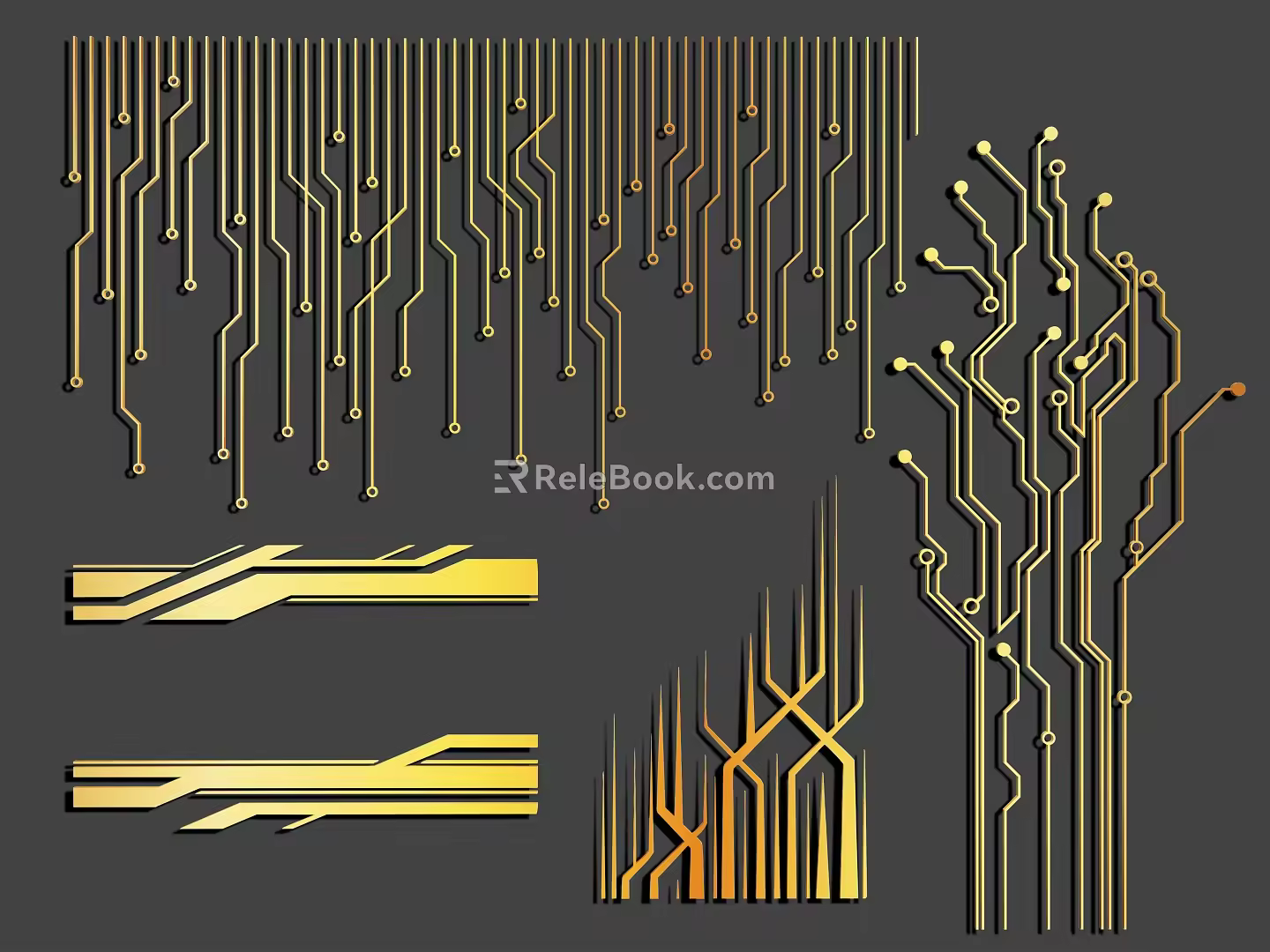 Light Luxury Technology Line Technology Line Element 3d model