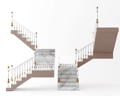 Light Luxury Stairs 3d model Light Luxury Stairs 3d model