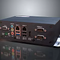 Black Electronic Multi Interface Hub With HDMI USB LAN RS232 VGA Connectivity Ports 3d model