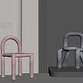 Soft Designer Kids Chair With Pink And Grey Modern Rounded Design For Children
