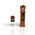 Vintage Wooden Grandfather And Mantel Clocks With Pendulum And Classic Dial Design