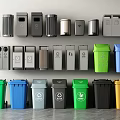 Modern trash can outdoor trash can outdoor trash can garbage sorting elevator trash can 3d model