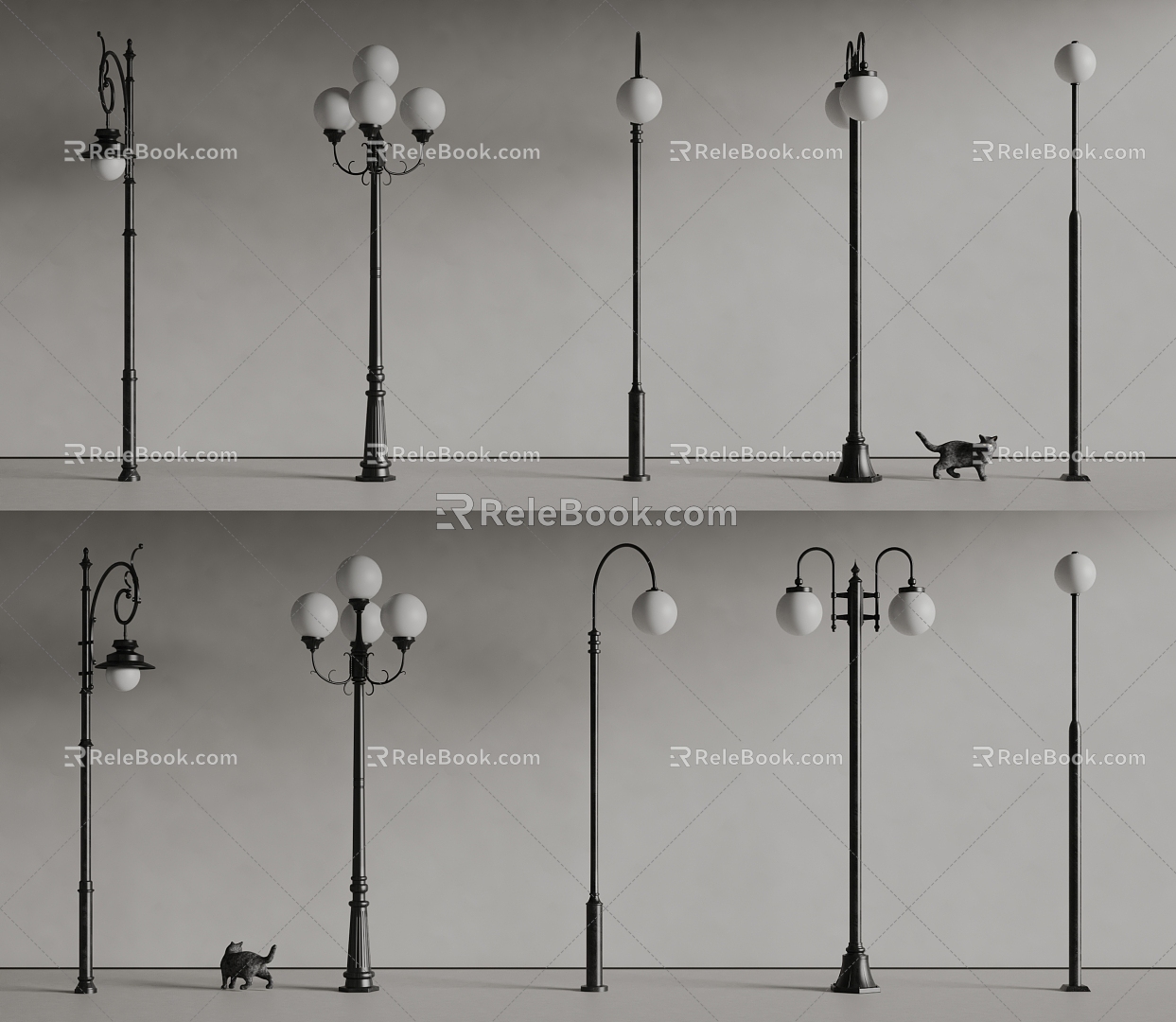 Street lamp villa garden lamp high pole lamp 3d model