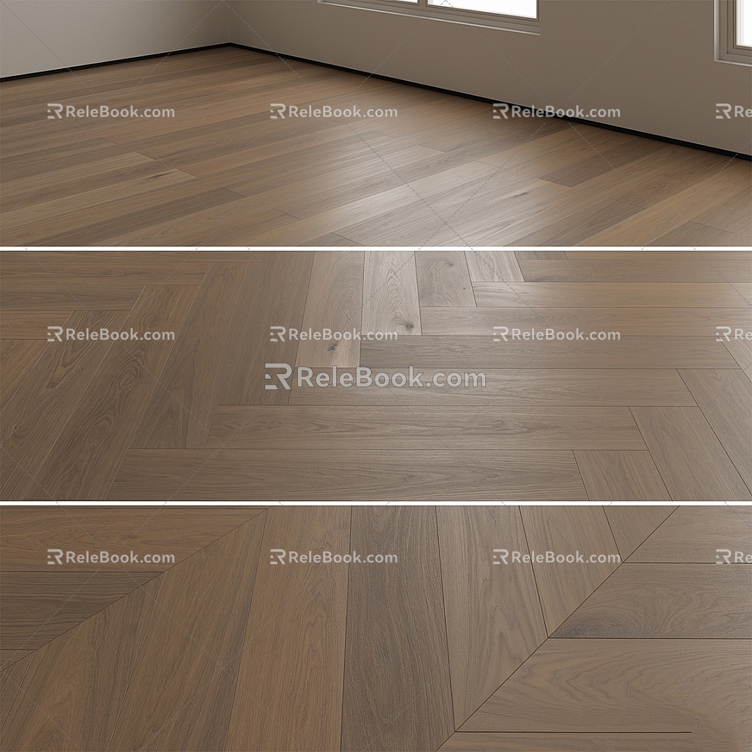 Vintage Other Flooring Natural Tree Patchwork Flooring in English 3d model