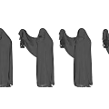 Two Mysterious Cloaked Game Movie Characters Holding Lanterns with Dark Hooded Robes