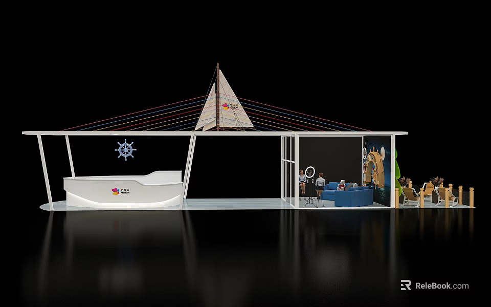 Modern Public Office Space With Open Layout Collaborative Workstations And Natural Lighting 3d model 