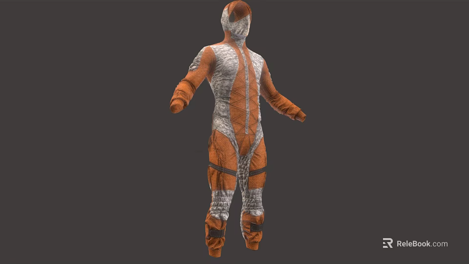 Orange And White Detailed Astronaut Spacesuit For Space Exploration Missions 3d model 