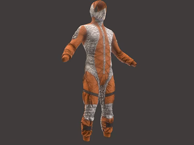 Orange And White Detailed Astronaut Spacesuit For Space Exploration Missions 3d model
