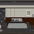 Minimalist Modern Bedroom Interior Design With White Bedding Bookshelf And Floor Lamp