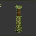 Classical Stone Column With Ornate Carved Capital And Intricate Base Details