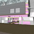 Modern Commercial Street Architecture With Glass Curtain Walls and Tall Buildings Background