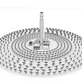 Daily Electrical Appliances Arranged In Circular Concentric Layers With Central Column