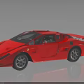 Red Sports Car With Sleek Aerodynamic Design Rear Spoiler And Shiny Exterior