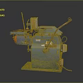 Green Desktop Computer Machine With Worktable And Mechanical Components