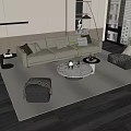 Modern Sofa Coffee Table Combination Casual Sofa Three-Seat Sofa 3d model