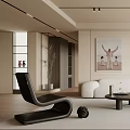 Modern Living Room Interior Featuring White Sofa Coffee Table Floor Lamp And Artwork 3d model