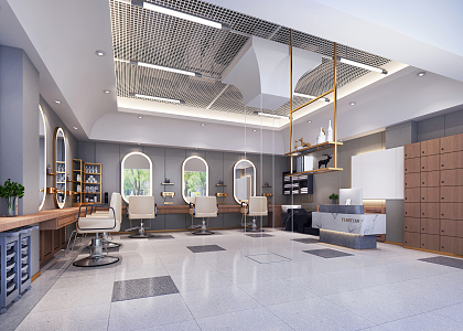 Modern Barber Shop 3d model